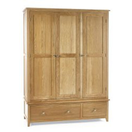 Mallory 3 Door Wardrobe Solid Oak